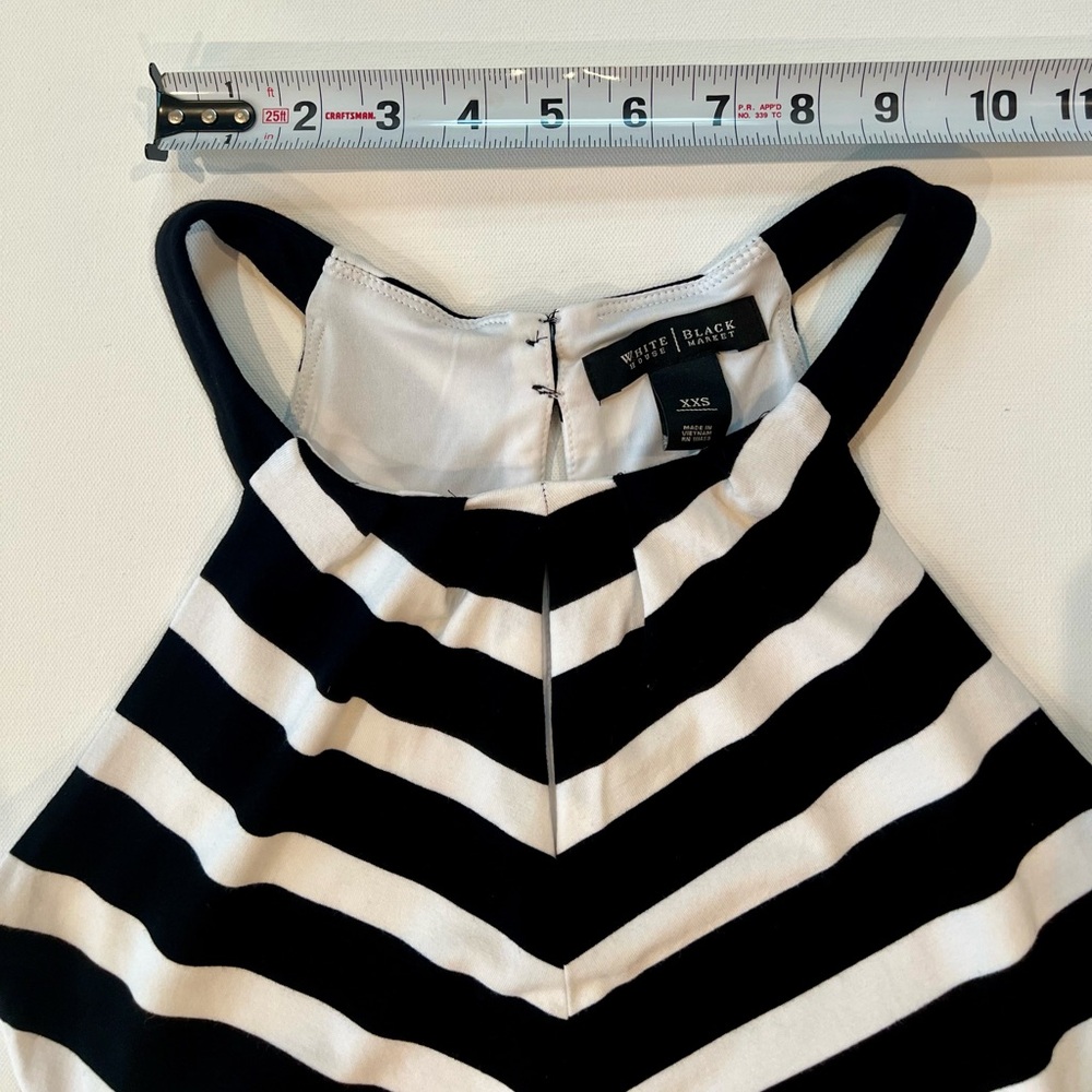 White House Black Market Striped Maxi Dress XXS Stretchy - Picture 7 of 11
